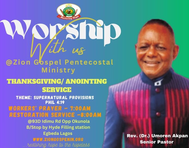 THANKSGIVING & ANOINTING SERVICE SPECIAL