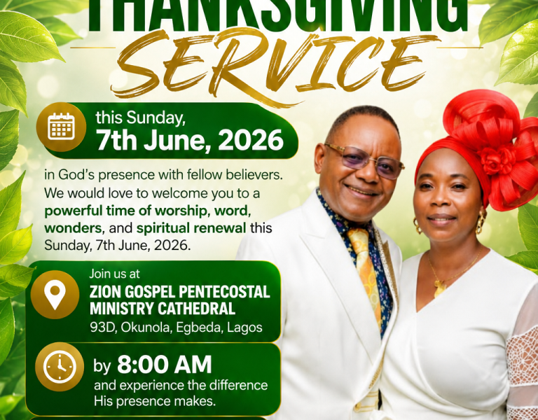 INVITE TO OUR SPECIAL THANKSGIVING SERVICE.